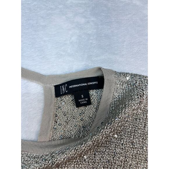 inc international concepts Short sleeve gold sweater with sequins (0225) - Picture 5 of 7